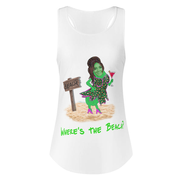 RoxzanoArt - "Beachy Pickles" (White - omen's All Over Print Vest)