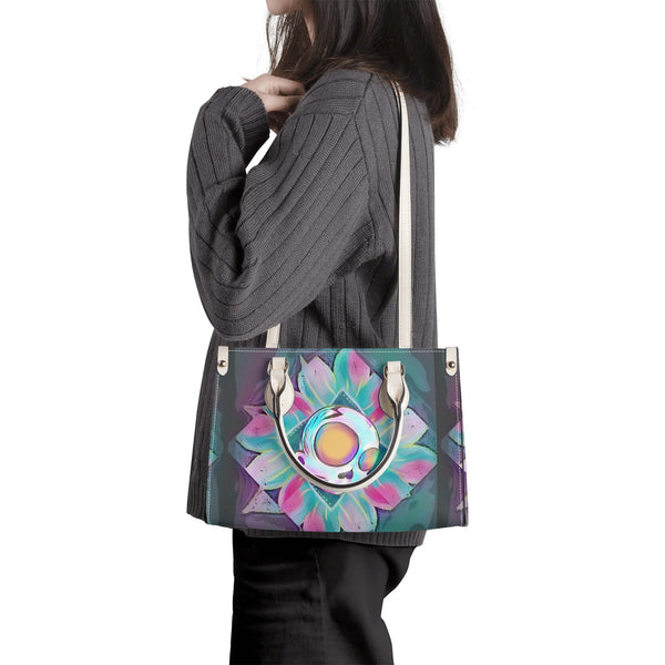 ZanoSkull - Flower Power (Luxury Women PU Handbag With Shoulder Strap)