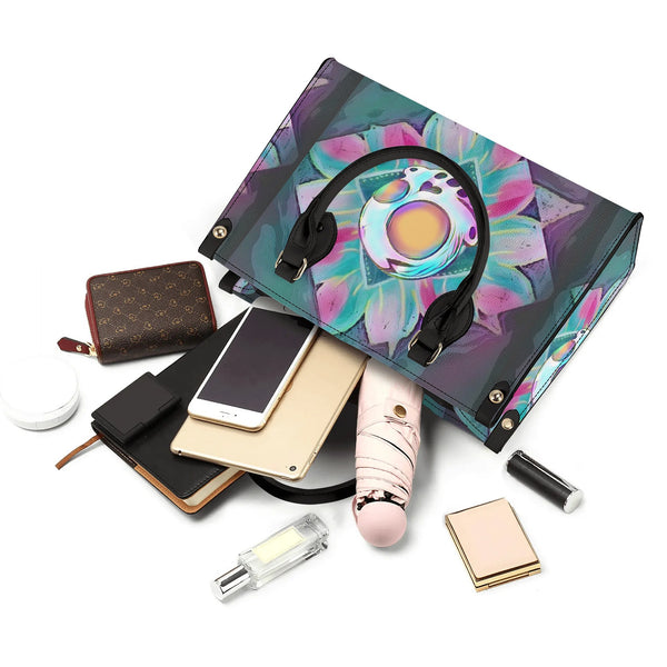 ZanoSkull - Flower Power (Luxury Women PU Handbag With Shoulder Strap)