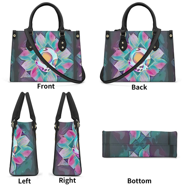 ZanoSkull - Flower Power (Luxury Women PU Handbag With Shoulder Strap)