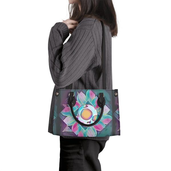 ZanoSkull - Flower Power (Luxury Women PU Handbag With Shoulder Strap)
