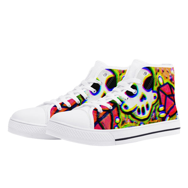 Zanoskull - "OG king" (Women's High Top Canvas Shoes)