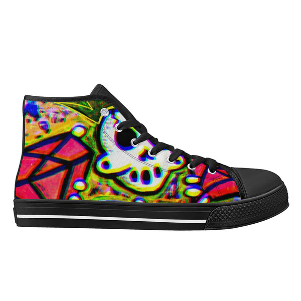 Zanoskull - "OG king" (Women's High Top Canvas Shoes)