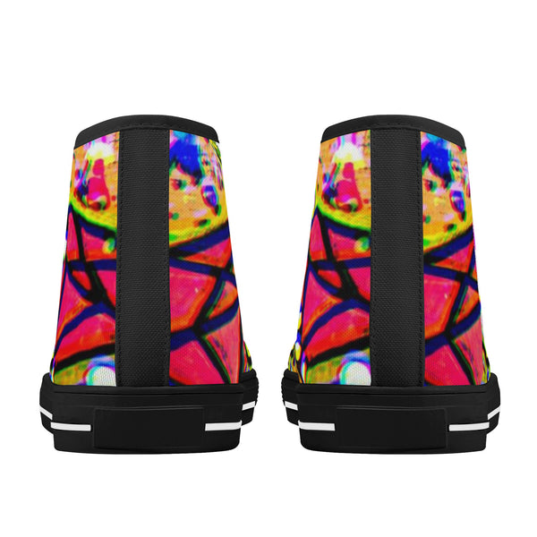 Zanoskull - "OG king" (Women's High Top Canvas Shoes)