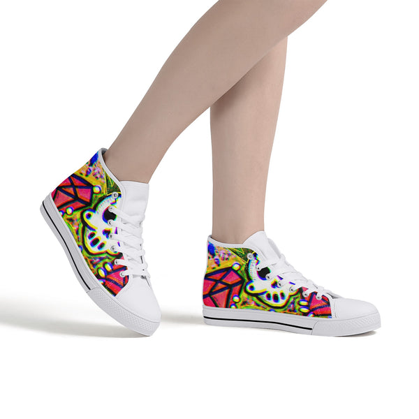 Zanoskull - "OG king" (Women's High Top Canvas Shoes)