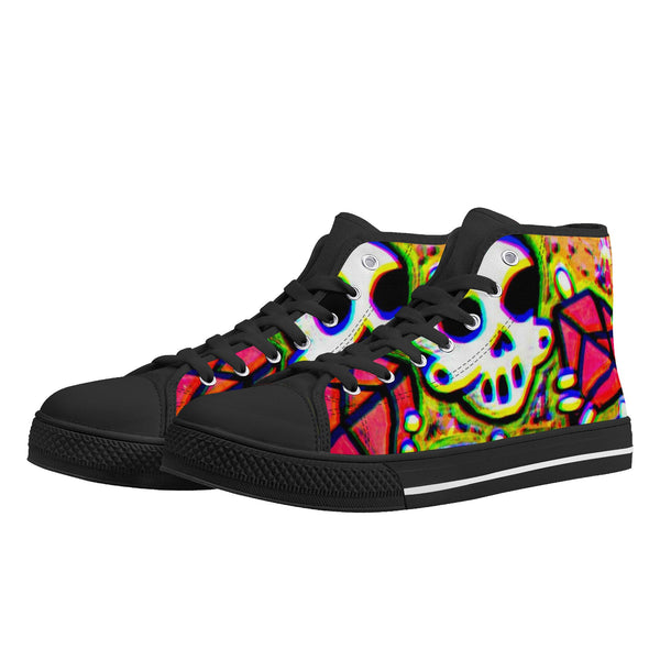Zanoskull - "OG king" (Women's High Top Canvas Shoes)