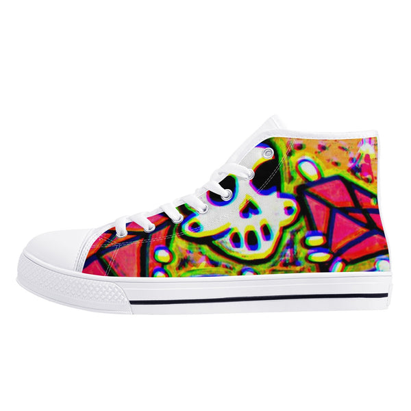Zanoskull - "OG king" (Women's High Top Canvas Shoes)