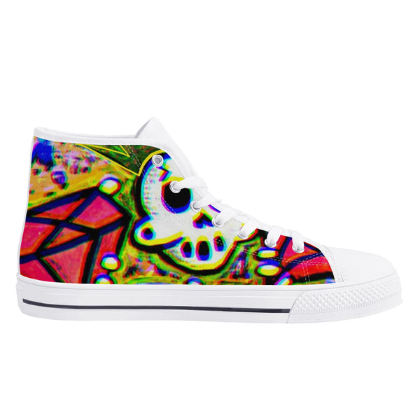 Zanoskull - "OG king" (Women's High Top Canvas Shoes)