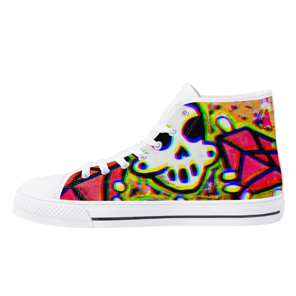 Zanoskull - "OG king" (Women's High Top Canvas Shoes)
