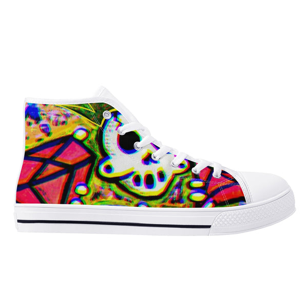 Zanoskull - "OG king" (Women's High Top Canvas Shoes)