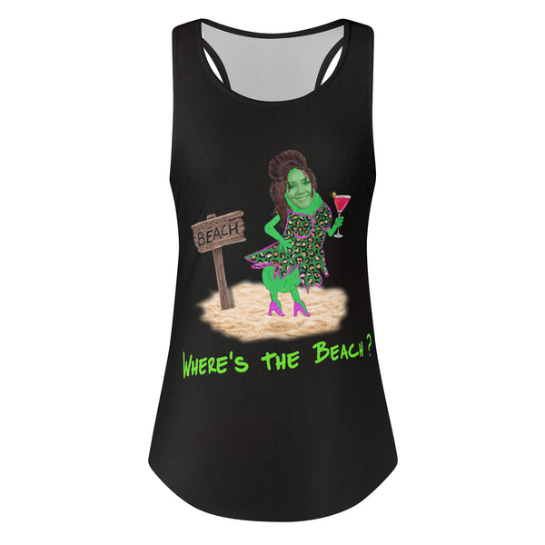 RoxzanoArt - "Beachy Pickles" (Black - Women's All Over Print Vest)
