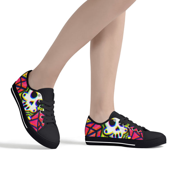 Zanoskull - "OG pin" (Women's Low Top Canvas Shoes)