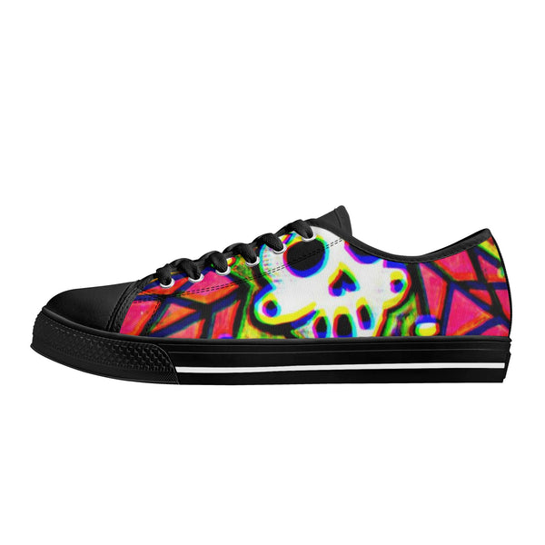 Zanoskull - "OG pin" (Women's Low Top Canvas Shoes)