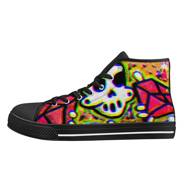 Zanoskull - "OG king" (Women's High Top Canvas Shoes)