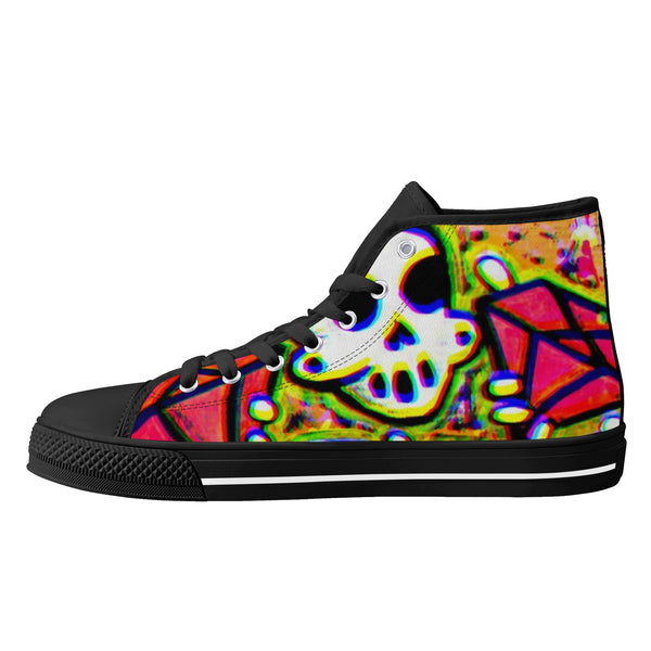 Zanoskull - "OG king" (Women's High Top Canvas Shoes)